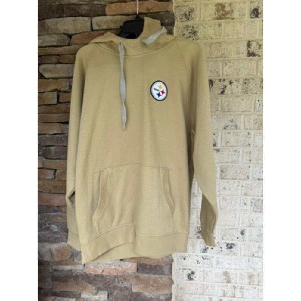 Antigua Pittsburgh Steelers Hoodie Mens Large Khaki Victory Hood NWT NFL